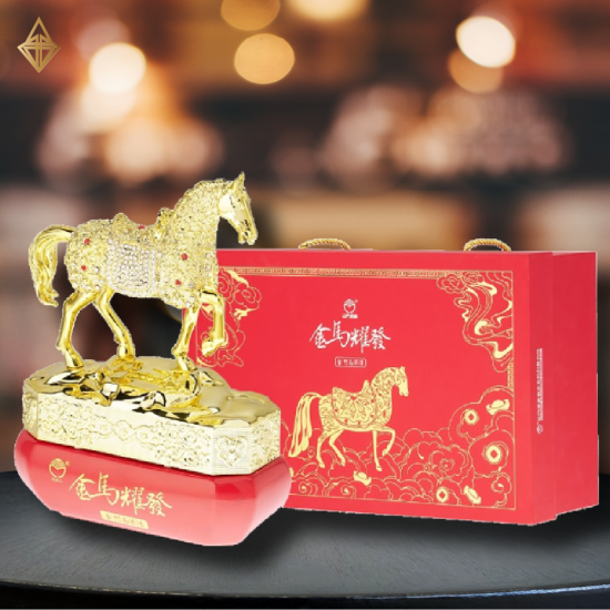 金門酒廠 金馬耀發黃金造型紀念酒 【年度限定禮盒】