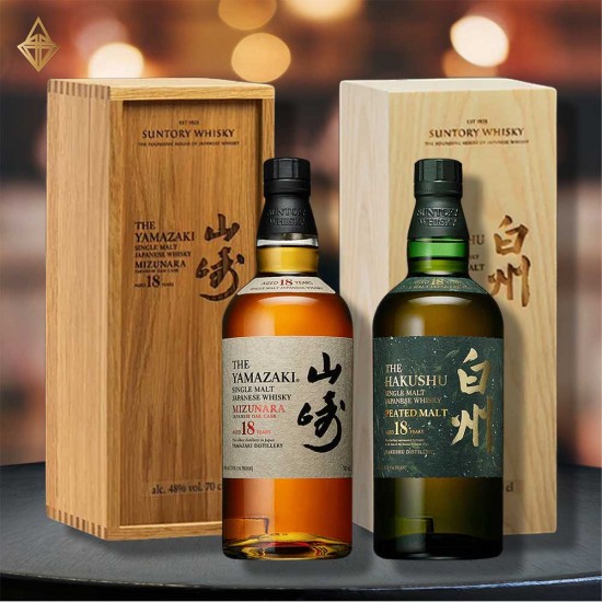 白州18年泥煤桶+山崎18年水楢桶